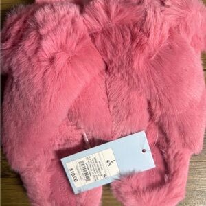 Cat & Jack Girl' Vibrant Pink Brooklyn Crossband Fur Slippers